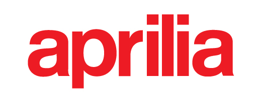Logotipo de la marca Aprilia en rojo