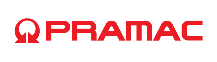 Logotipo de Pramac en color rojo