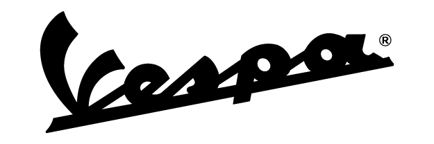 Logotipo clásico de Vespa en cursiva negra